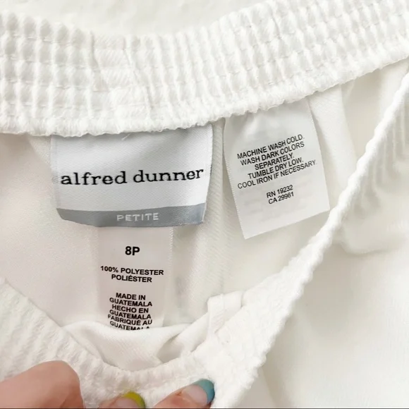 (NWT) alfred dunner | Classic White Slightly Cropped Elastic Pant - Picture 3 of 4